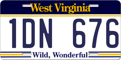 WV license plate 1DN676