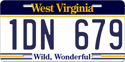 WV license plate 1DN679
