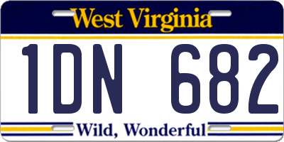 WV license plate 1DN682