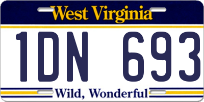 WV license plate 1DN693