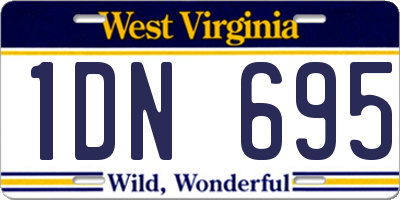 WV license plate 1DN695