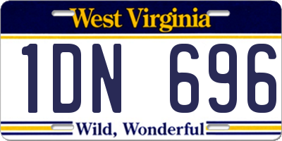 WV license plate 1DN696