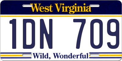 WV license plate 1DN709