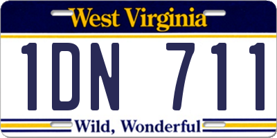 WV license plate 1DN711