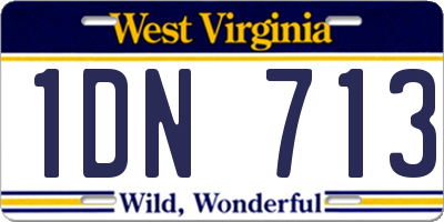 WV license plate 1DN713