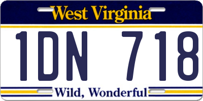 WV license plate 1DN718