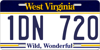 WV license plate 1DN720