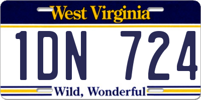 WV license plate 1DN724