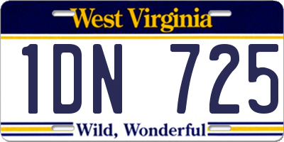 WV license plate 1DN725