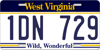 WV license plate 1DN729