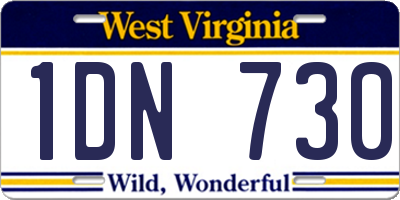 WV license plate 1DN730
