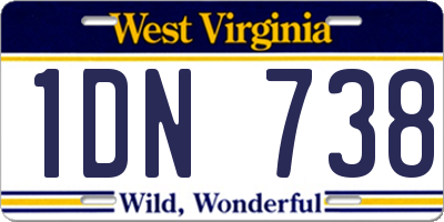 WV license plate 1DN738