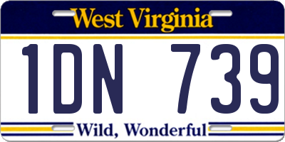 WV license plate 1DN739