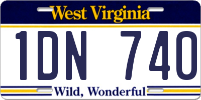 WV license plate 1DN740