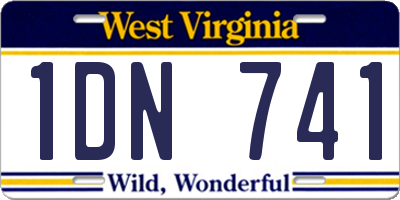 WV license plate 1DN741