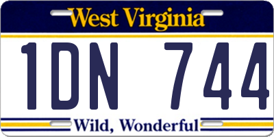 WV license plate 1DN744