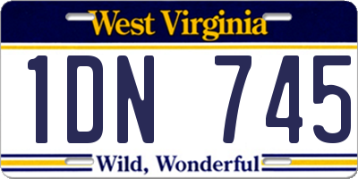 WV license plate 1DN745