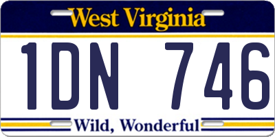 WV license plate 1DN746