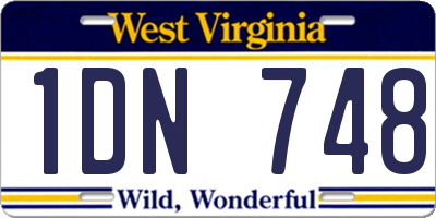 WV license plate 1DN748