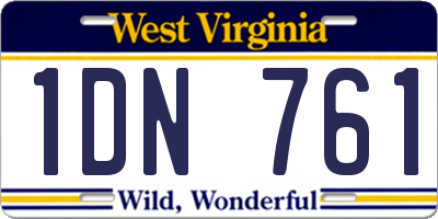 WV license plate 1DN761
