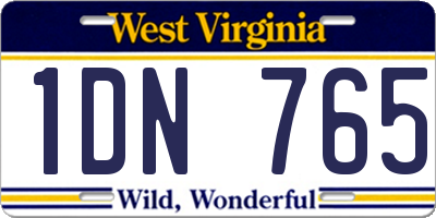 WV license plate 1DN765