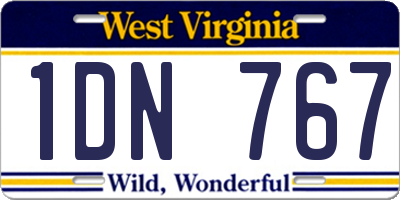 WV license plate 1DN767