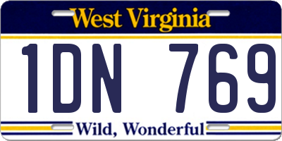 WV license plate 1DN769