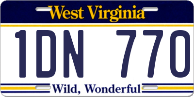WV license plate 1DN770