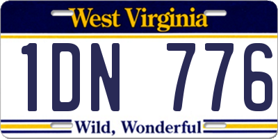 WV license plate 1DN776