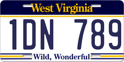 WV license plate 1DN789