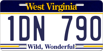 WV license plate 1DN790