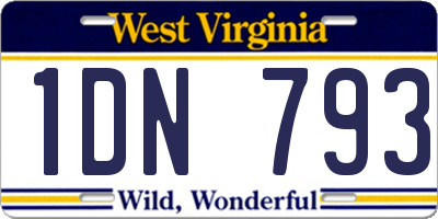 WV license plate 1DN793
