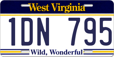 WV license plate 1DN795