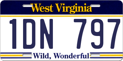 WV license plate 1DN797