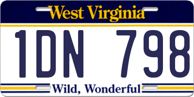 WV license plate 1DN798