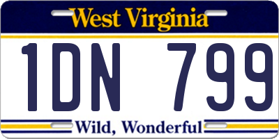 WV license plate 1DN799