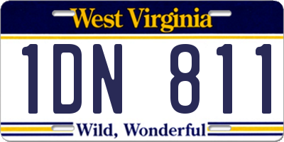WV license plate 1DN811