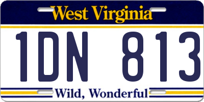 WV license plate 1DN813