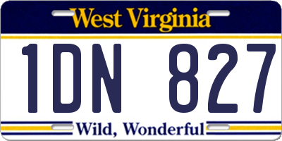WV license plate 1DN827