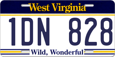WV license plate 1DN828