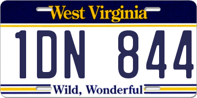 WV license plate 1DN844
