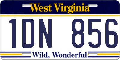 WV license plate 1DN856