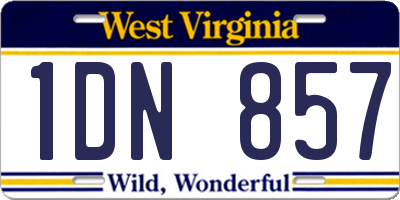 WV license plate 1DN857