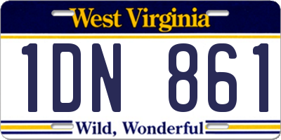 WV license plate 1DN861