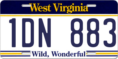 WV license plate 1DN883