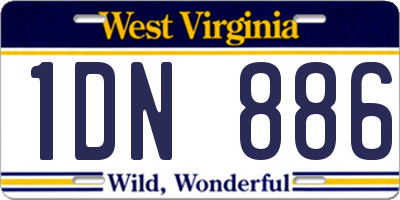 WV license plate 1DN886