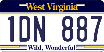 WV license plate 1DN887