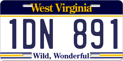 WV license plate 1DN891