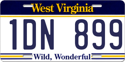 WV license plate 1DN899