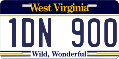 WV license plate 1DN900